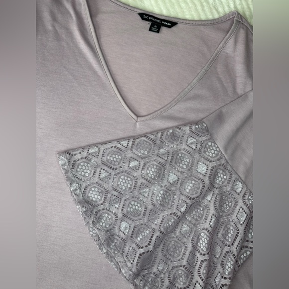 Zac & Rachel Purple Lace Bell Sleeve Size 1X - Picture 2 of 10